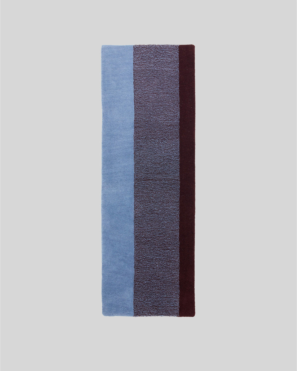 Tapis Laine Vertical Bleu Ciel Bordeaux