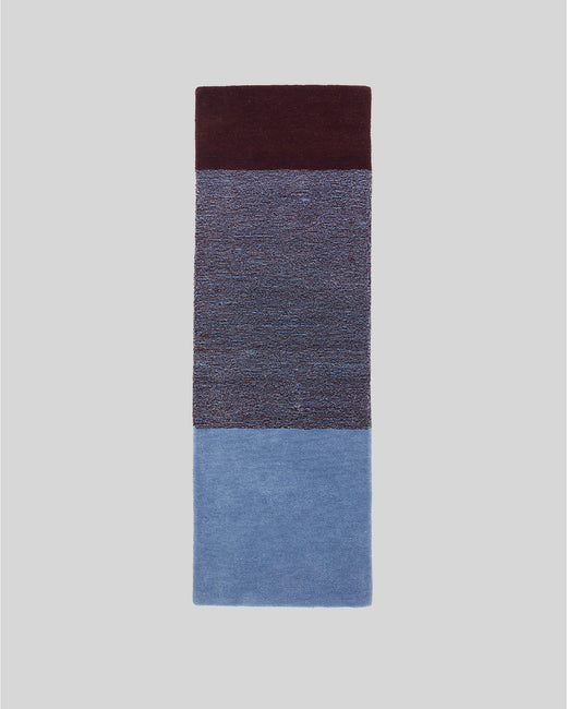 Tapis Laine Horizontal Bleu Ciel Bordeaux