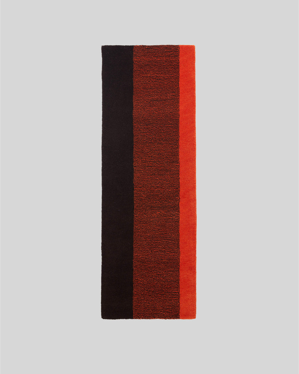 Tapis Laine Vertical Coquelicot Orange Marron