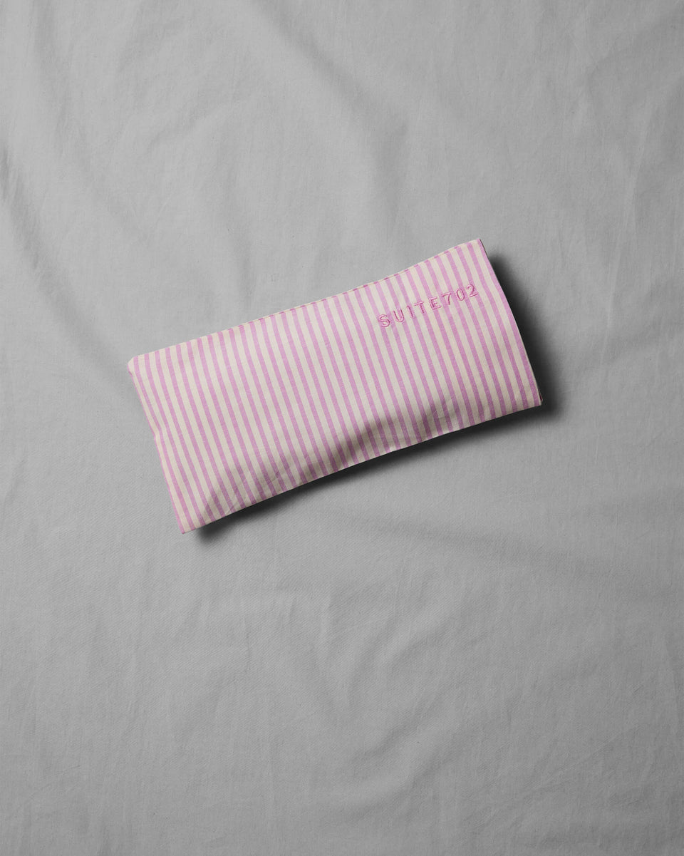 Coussin pour les yeux aromatique à rayures rose écru