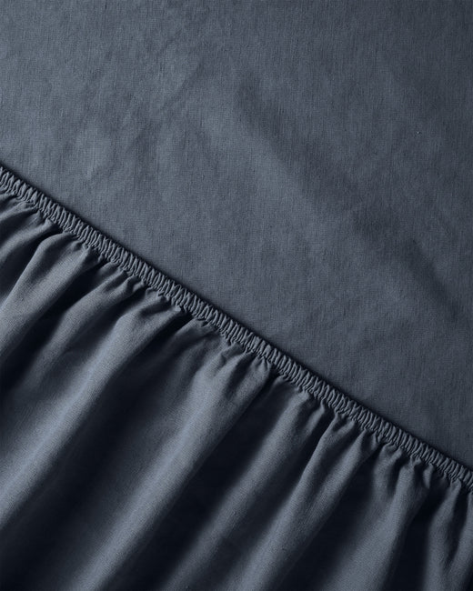 Drap housse Lin Bleu Nuit