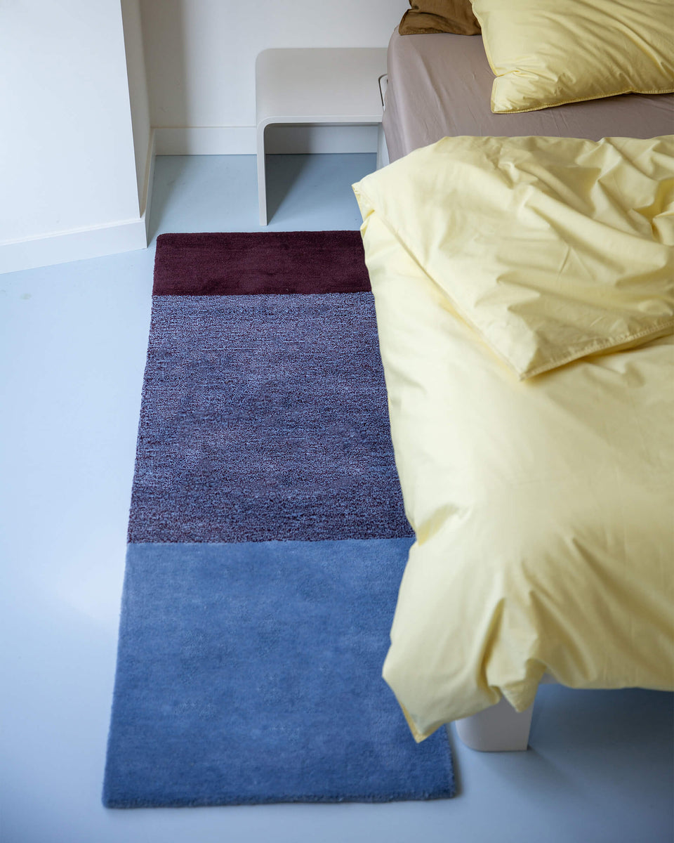 Tapis Laine Horizontal Bleu Ciel Bordeaux