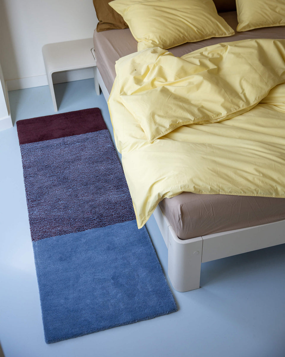 Tapis Laine Horizontal Bleu Ciel Bordeaux