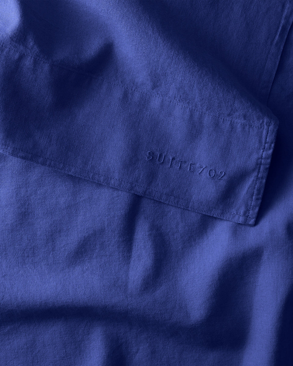 Drap en lin bleu royal